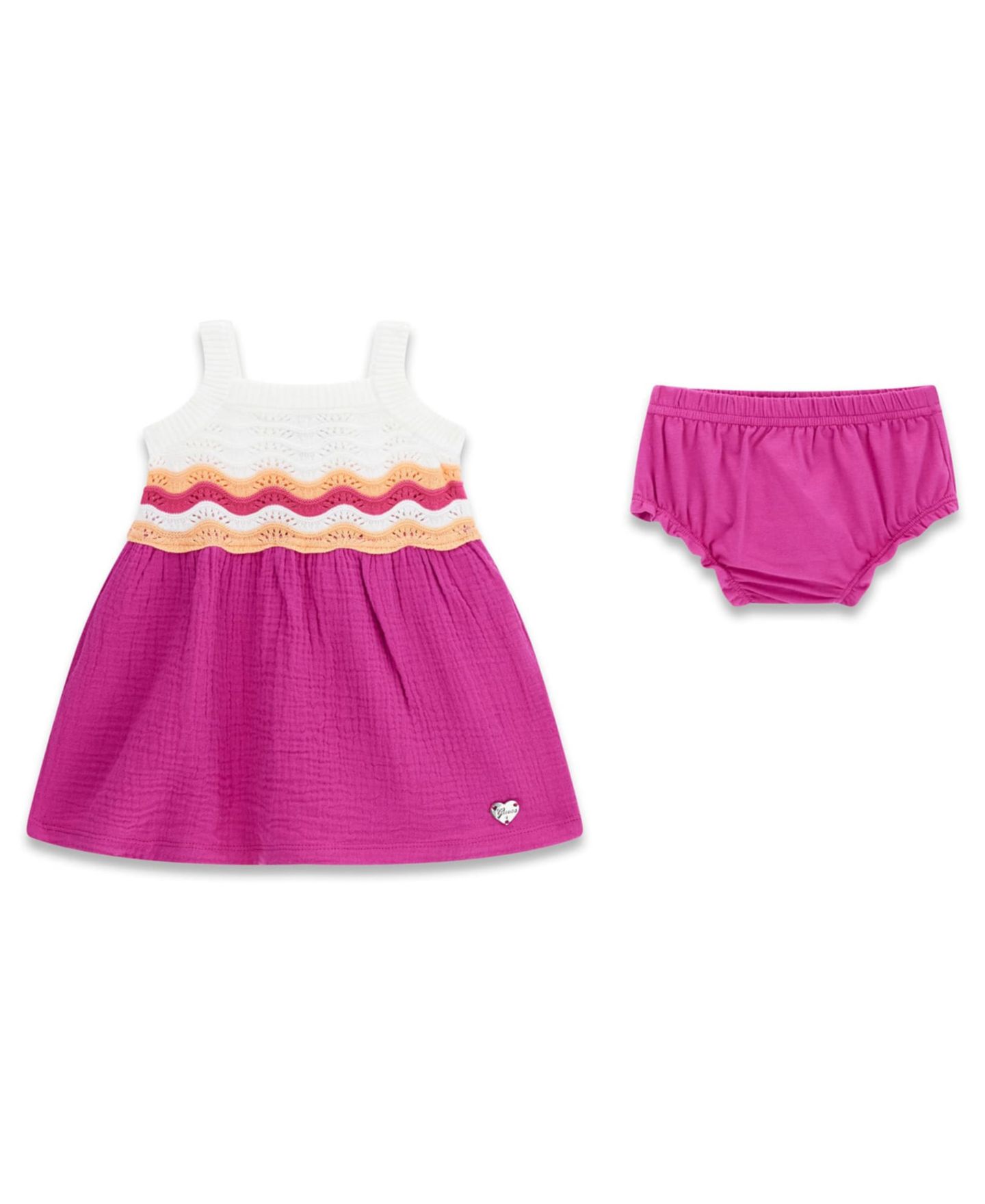 Платье GUESS Sleeveless Crochet Dress and Matching Bloomer для девочек-малышей, цвет: Фиолетовый — фото 4