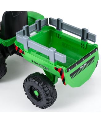 Electric 24V Ride On Tractor for Kids with Trailer and Remote