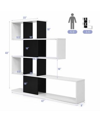5-Tier Bookshelf Corner Ladder Bookcase Display Storage Rack
