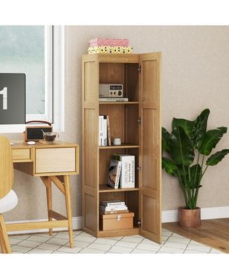 4-Shelf Tall Storage Cabinet for Bathroom and Living Room