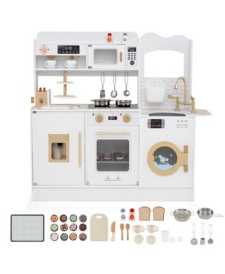 Pretend Play Kitchen for Kids with Interactive Lights and Sound