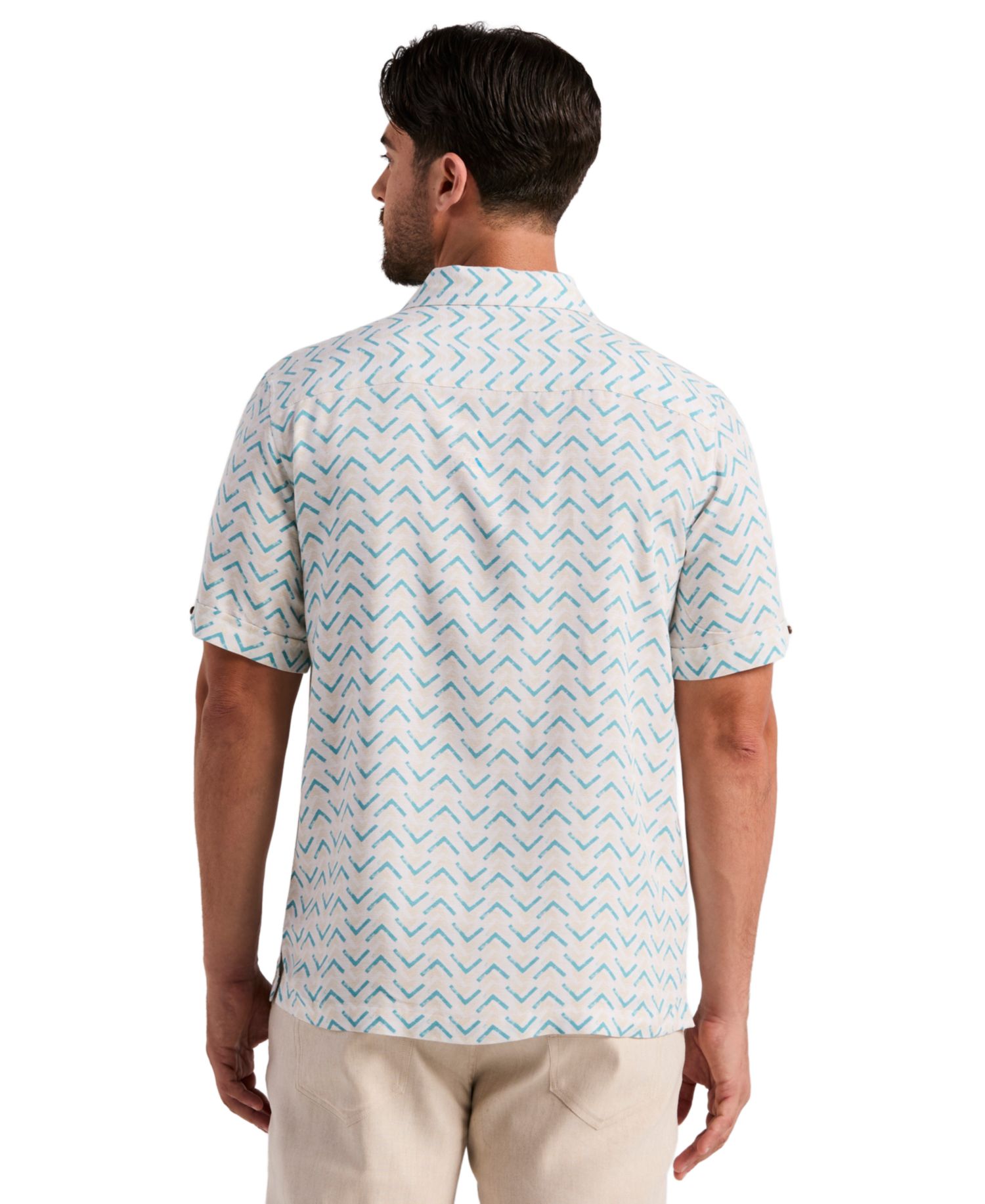 Men's Textured Geometric Print Shirt