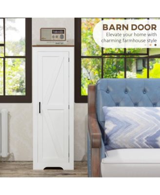 Farmhouse Storage Cabinet with Adjustable Shelf Barn Door