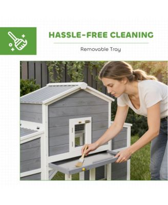 arge Chicken Coop, Wooden Chicken House with 2 Nesting Boxes