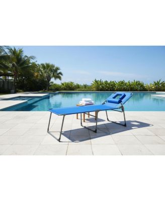 Tanning Chair with Face Hole Folding Beach Lounge Chair,5-Position Adjustable Backrest, Pillow & Side Pocket