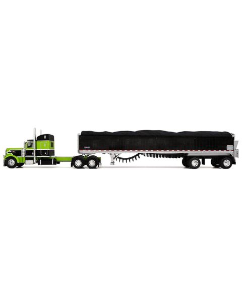 Детские игрушки First Gear 1/64 Scale Peterbilt 389 Sleeper Cab Semi Truck with Wilson Patriot Belt Trailer Collectible Toy Vehicle, 2-Piece Set