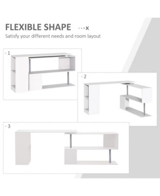 Rotating Corner Table Shelf Combo L-Shaped I-Shape Home Office