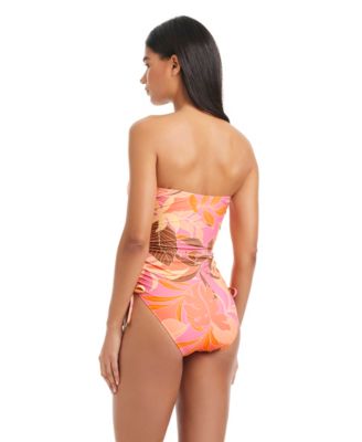 Women's Bandeau Neck One-Piece Swimsuit