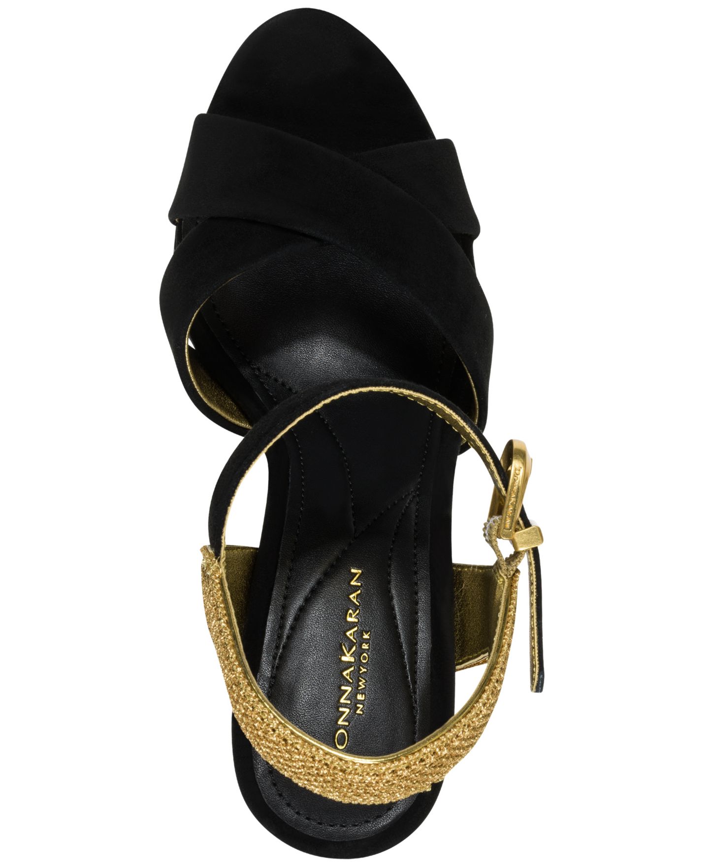 Женские сандалии Donna Karan New York Stefania Platform, цвет: Чёрный / Золотой — фото 4