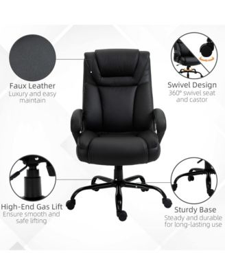 Big and Tall Executive Office Chair w/ PU Leather Fabric, Wheel