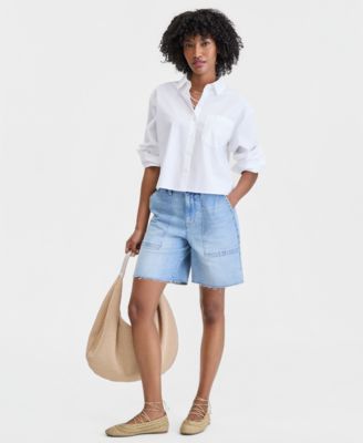 Women's A-line Denim Utility Shorts