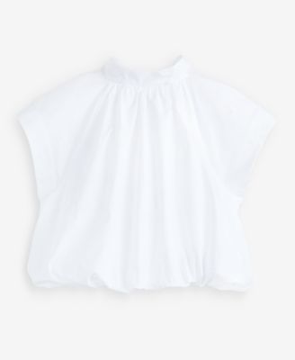 Women's Cotton High-Neck Bubble Top