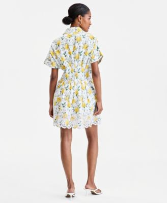 Women's Cutwork-Hem Mini Shirtdress