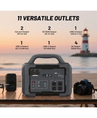 1024Wh-1000W Portable Power Station Outdoor Solar Generator with 300W Solar Input