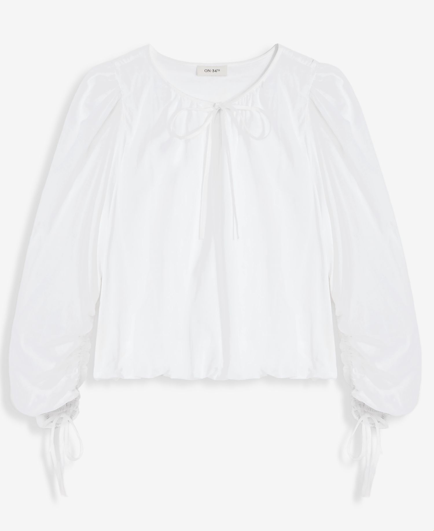 Plus Size Tie-Front Cotton Blouse