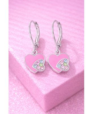 Girls Heart Hypoallergenic Earrings with Sterling Silver Leverbacks