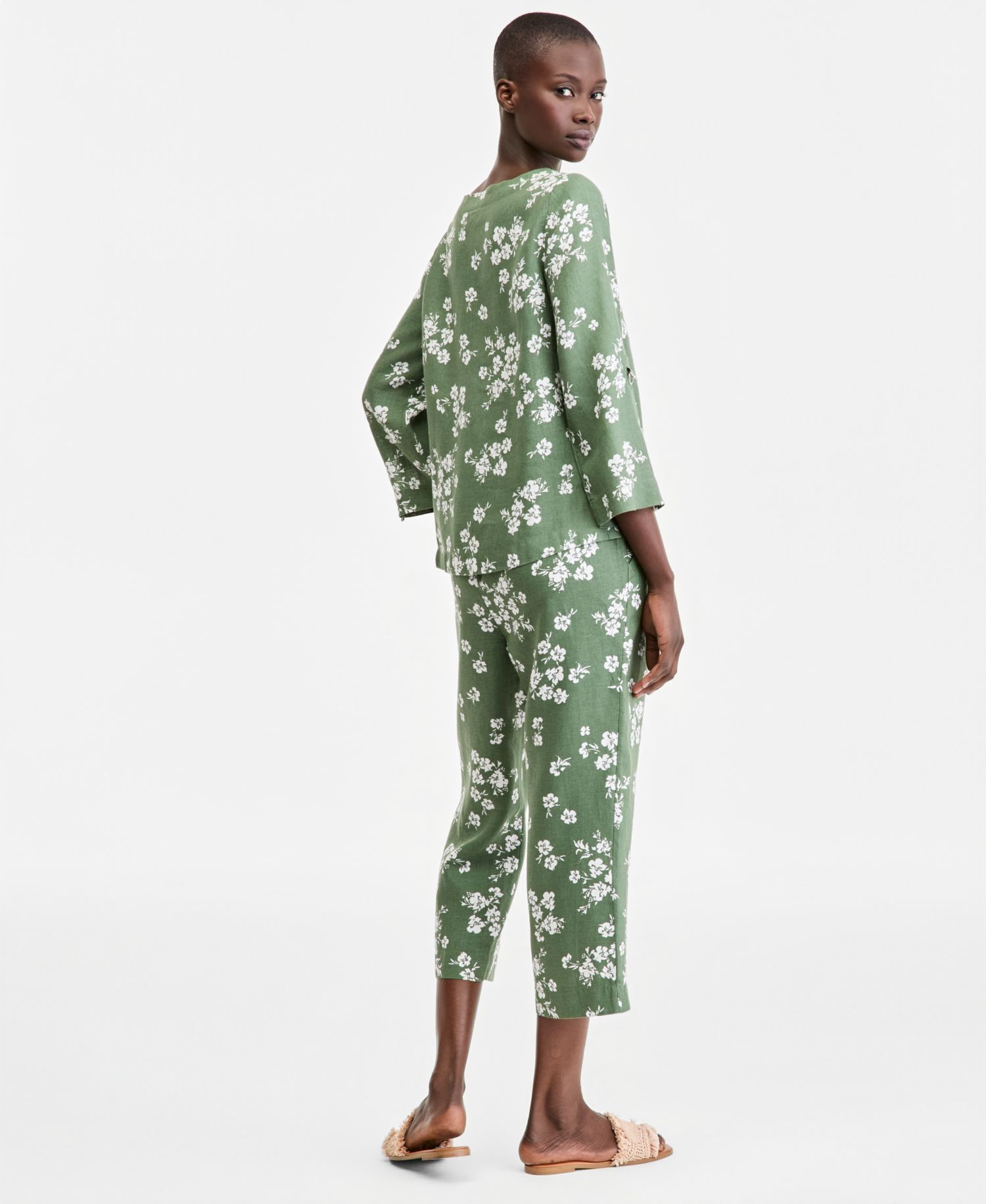 Women's Lined Printed Cropped Pants