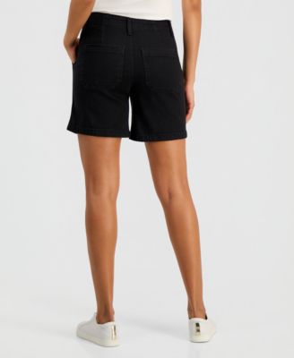 Women's High-Rise Utility Pocket Denim Shorts