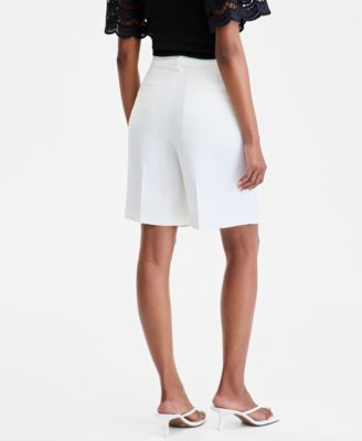 Women's High-Rise Crepe Bermuda Shorts