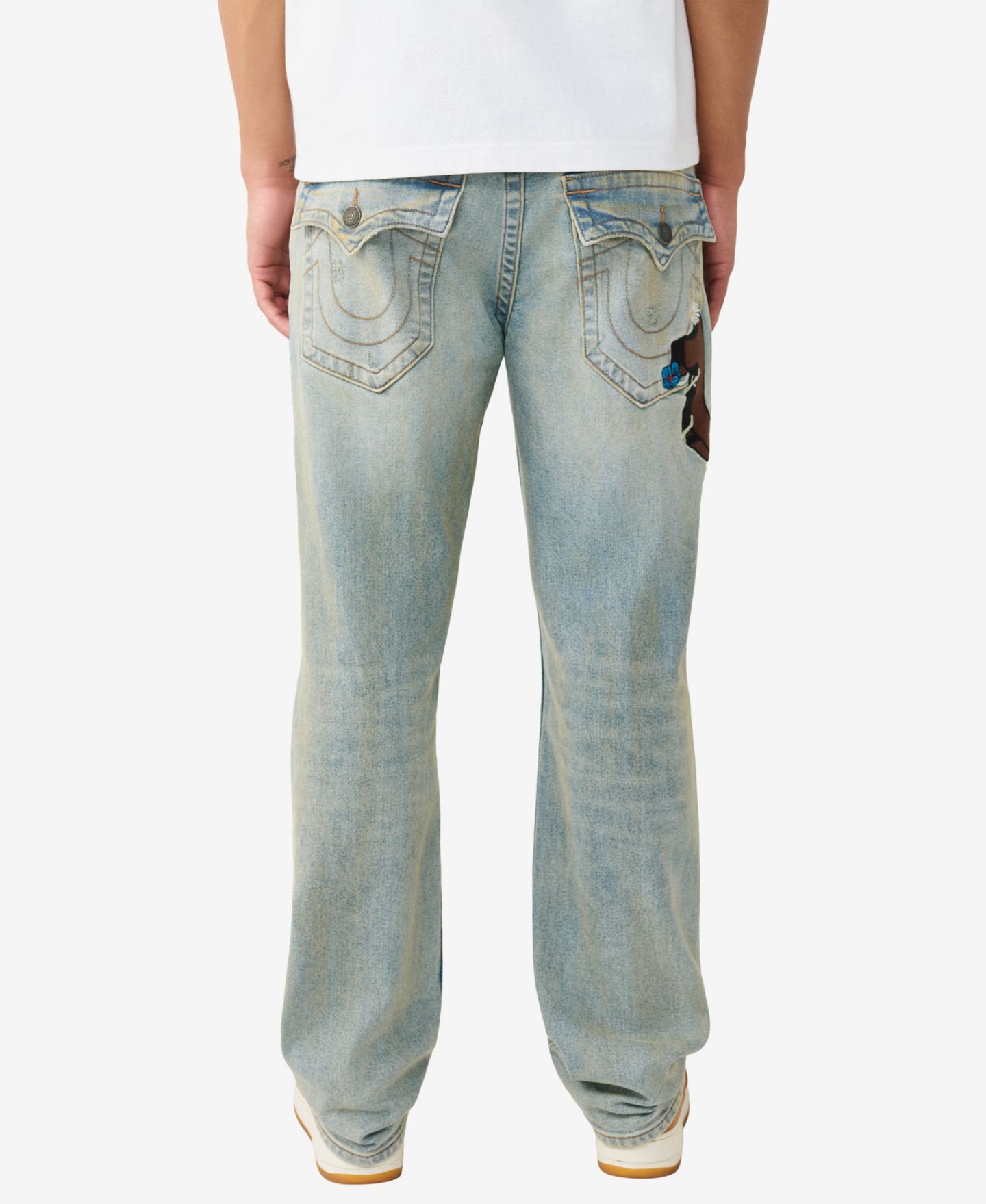Мужские джинсы True Religion Ricky Single Needle Straight, цвет: Выбеленная светлая варка — фото 3