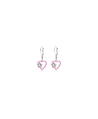 Girls Heart Hypoallergenic Earrings with Sterling Silver Leverbacks