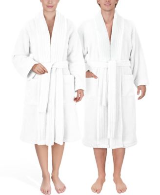 Unisex Luxury Hotel Spa Warm Shawl Collar Soft Plush Fleece Bath Robe