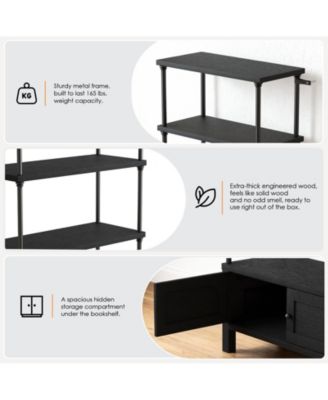 54-Inch Tall Bookshelf Bookcase Shelving Unit with Storage Cabinet Heavy for Living Room/Office