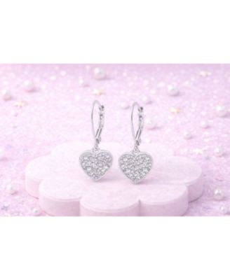 Girls Heart Hypoallergenic Earrings with Sterling Silver Leverbacks