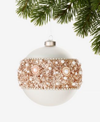 Jeweled Classics Matte Large Size Ball with Bead Design Ornament