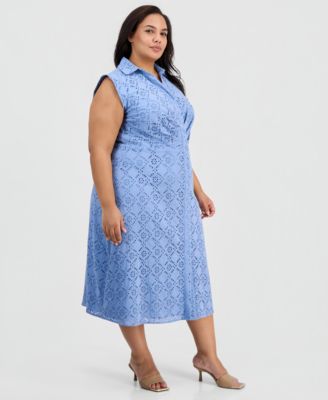 anne klein plus size formal wear dresses Anne Klein Essentials Plus Size V-Neck Flutter-Sleeve Dress - Anne Black