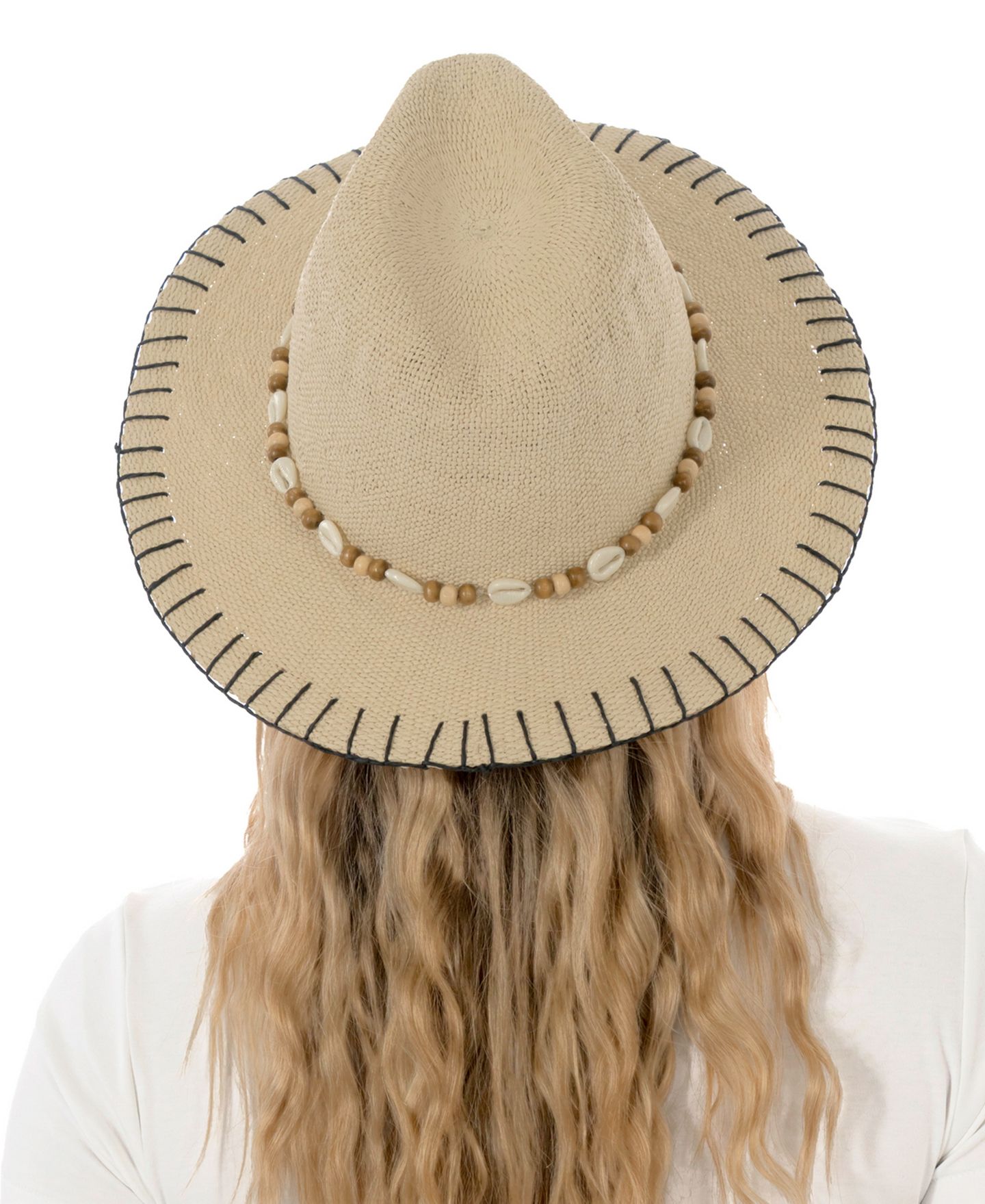 Женский головной убор Marcus Adler Whipstitch Straw Panama Hat, цвет: Натуральный — фото 2