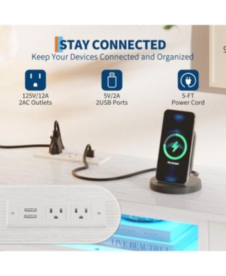 70 Inch Long Dresser with 13 Drawers, TV Stand for 65-80 Inch TV with Charging Station & LED Lights