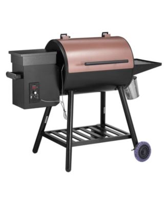 Wood Pellet Grill Smoker, 8-in-1 Outdoor BBQ, 456 Sq. In. Cooking Area, Digital Controller, Meat Probe, 500°F Max