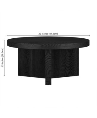 Holm 32" Wide Round Fluted Coffee Table