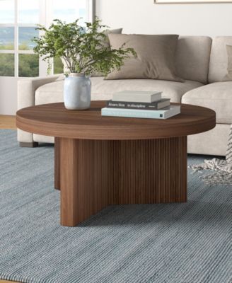 Holm 32" Wide Round Fluted Coffee Table