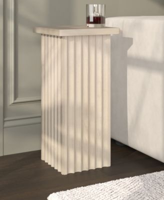 Bourne 10.75" Wide Square Fluted Side Table