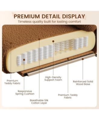 Modern Accent Chair with Metal Frame, Upholstered in Plush 420g Teddy Sherpa Fabric Cozy Reading Chair