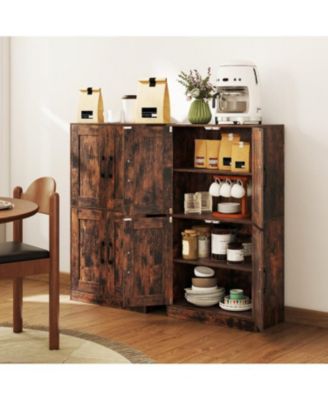 43.5 Inch Bathroom Storage Cabinet with Doors and Shelves