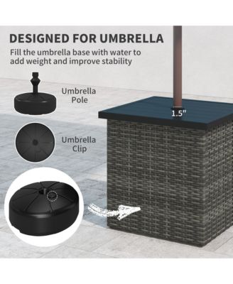 Wicker Side Table, Square PE Rat Outdoor End Table