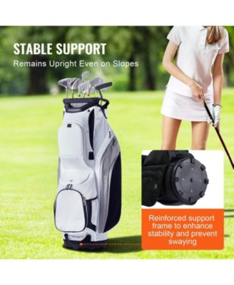 Golf Cart Bag, 14-Way Divider Top, 36", 13 Pockets, Premium Nylon, Handles, Dust Cover & Detachable Straps.