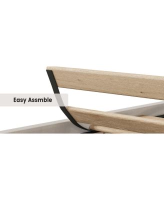 King Bed Frame Diamond Tufted Headboard Upholstered Platform Storage Drawer Wooden Slats Noise-Free No Box Spring