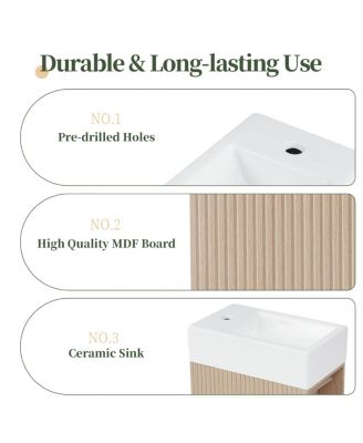 Bathroom Vanity with Sink, MDF Storage Cabinet, Two-Tier Shelf & Left or Right Orientation for Small Bathrooms