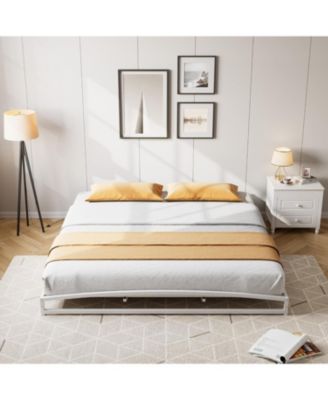 King Low Bed Frame 6 Inch Heavy Duty Metal Platform Mattress Foundation Noise-Free No Box Spring Easy Assembly