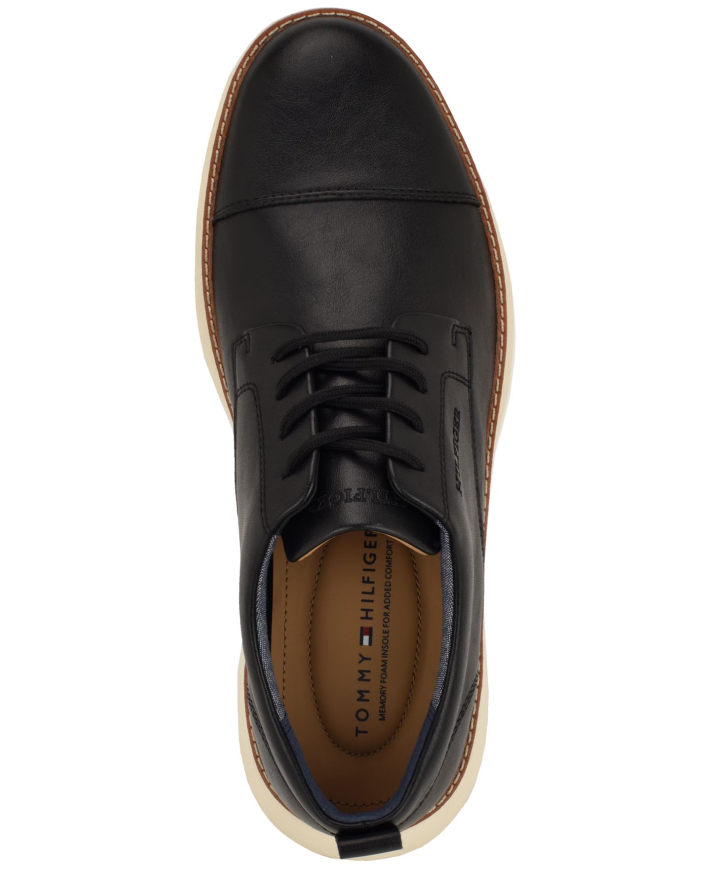 Обувь Tommy Hilfiger Men's Fader Dress Casual Oxford Shoes, цвет: Чёрный — фото 4