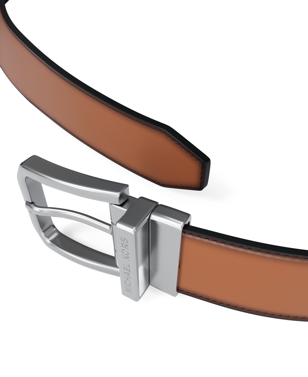 Michael Kors Men's Gunmetal Buckle Leather Belt