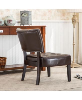 Blended Leather Accent Chair with Oversized Seat