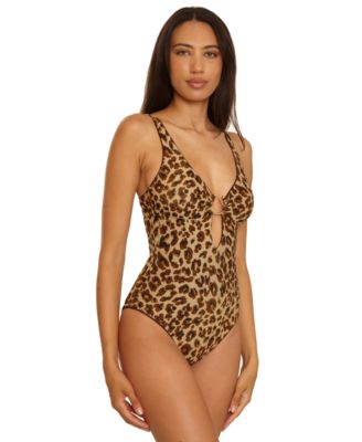 Women's Safari Leopard Tatum Ring One-Piece Swimsuit