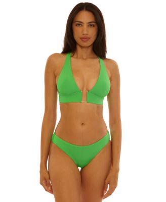 Women's Color Code Maddison Wide Band Halter Top and Shirred Back Hipster Bottoms
