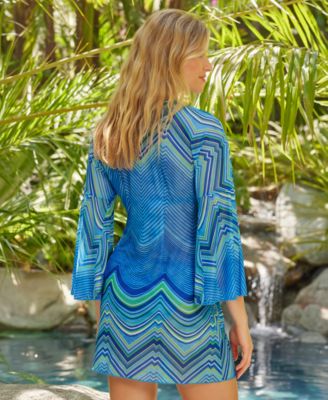 Women's Summer Sunrise Tie-Front Cover-Up Tunic