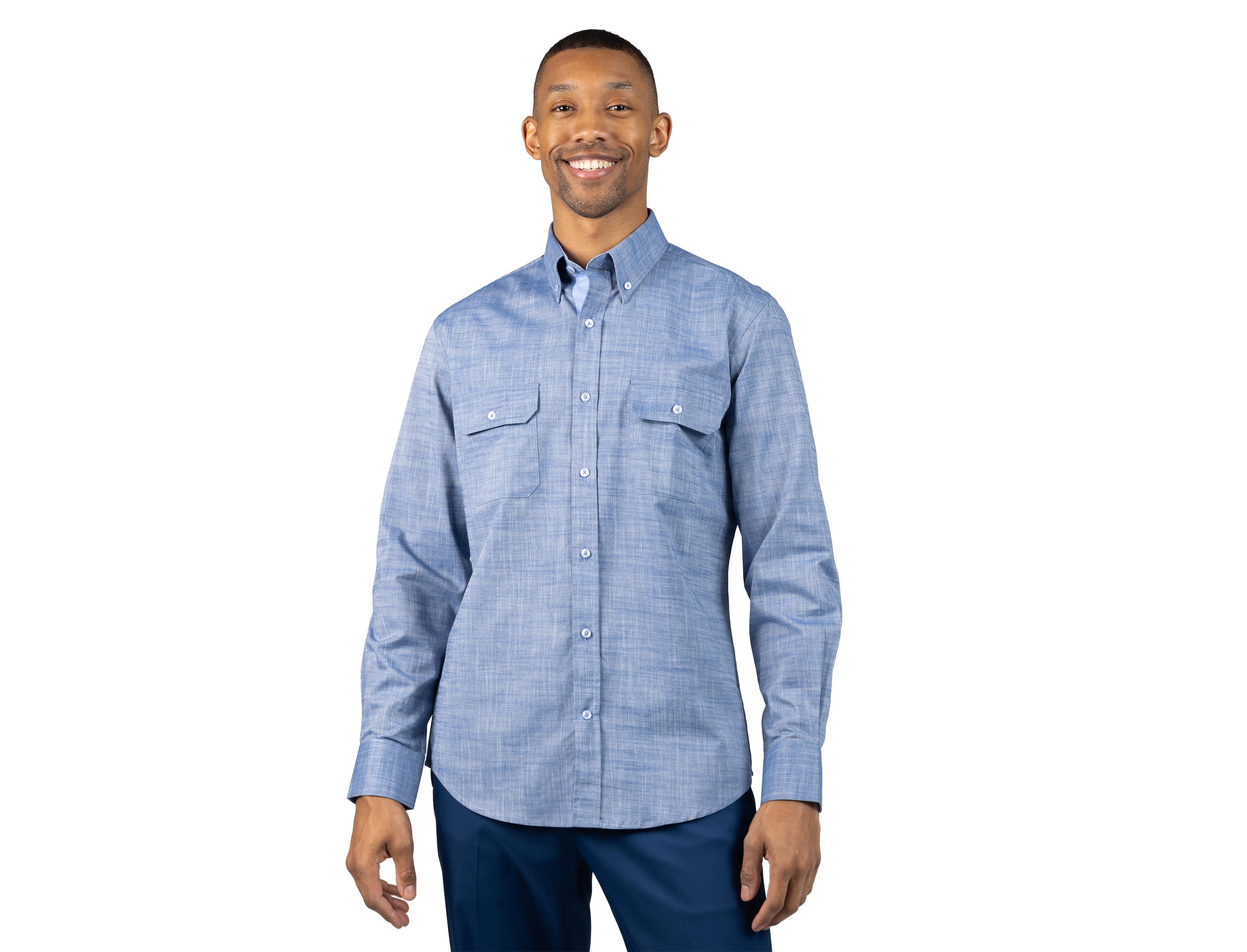 Tailorbyrd Men's Signature Chambray Long Sleeve Shirt